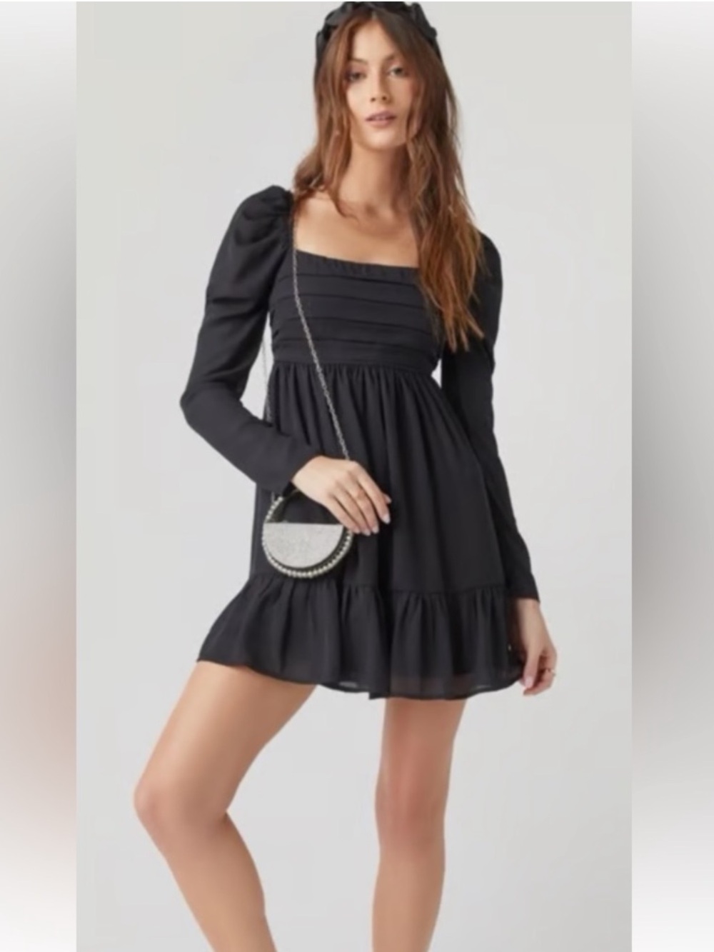 ABERCROMBIE & FITCH Black Emerson Long Sleeve Mini Dress